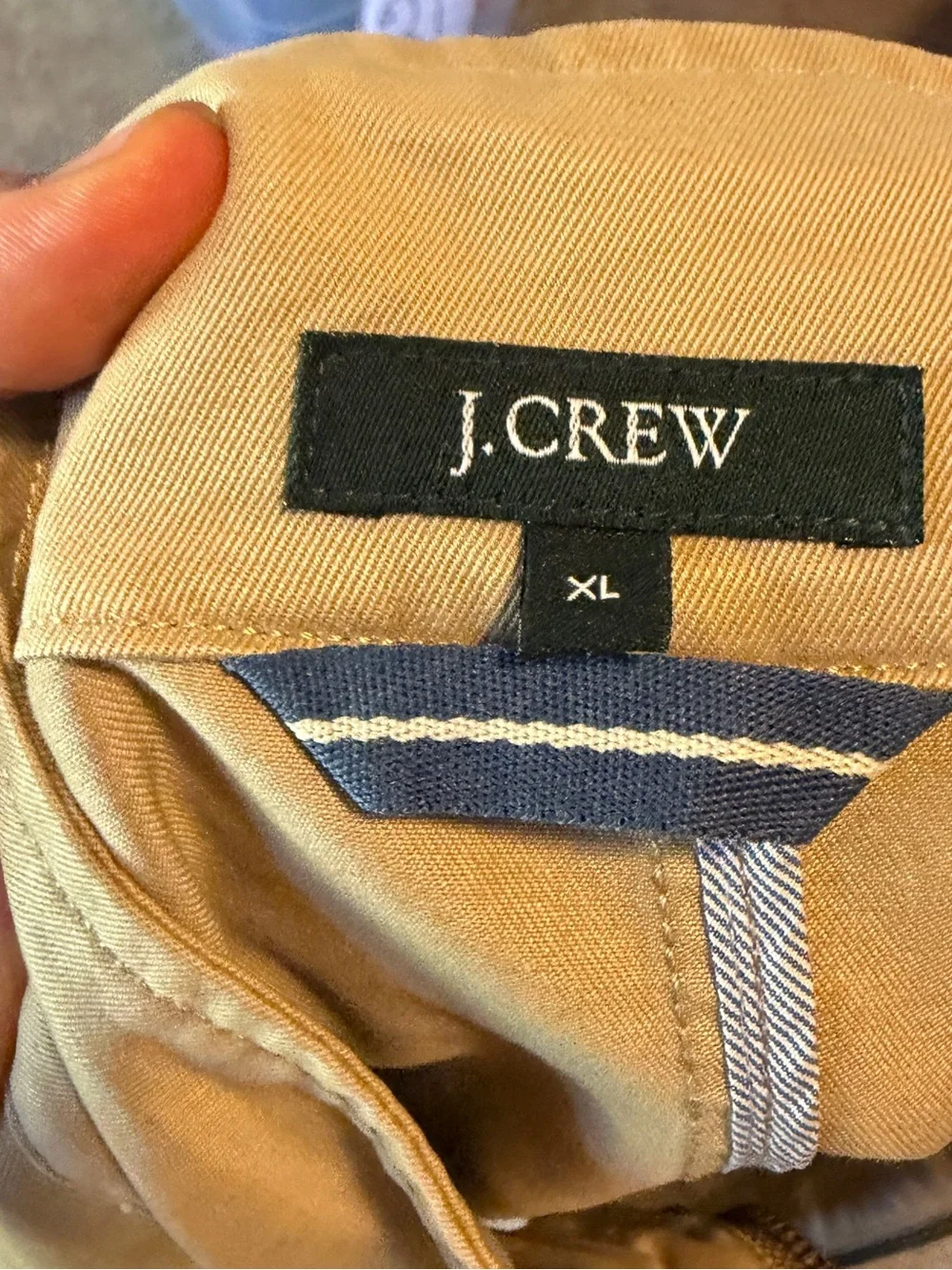 J. Crew Men's Tan Lightweight Zip Harrington Jacket in Cotton Twill Size XL